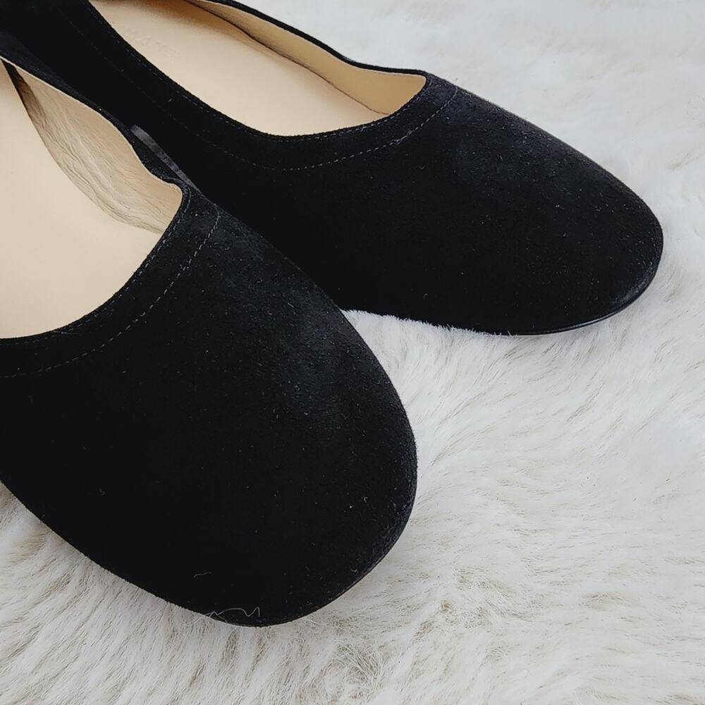 Everlane The Day Block Heel 8.5 Black Suede Leather Round Toe Pump Comfort New - Picture 8 of 12